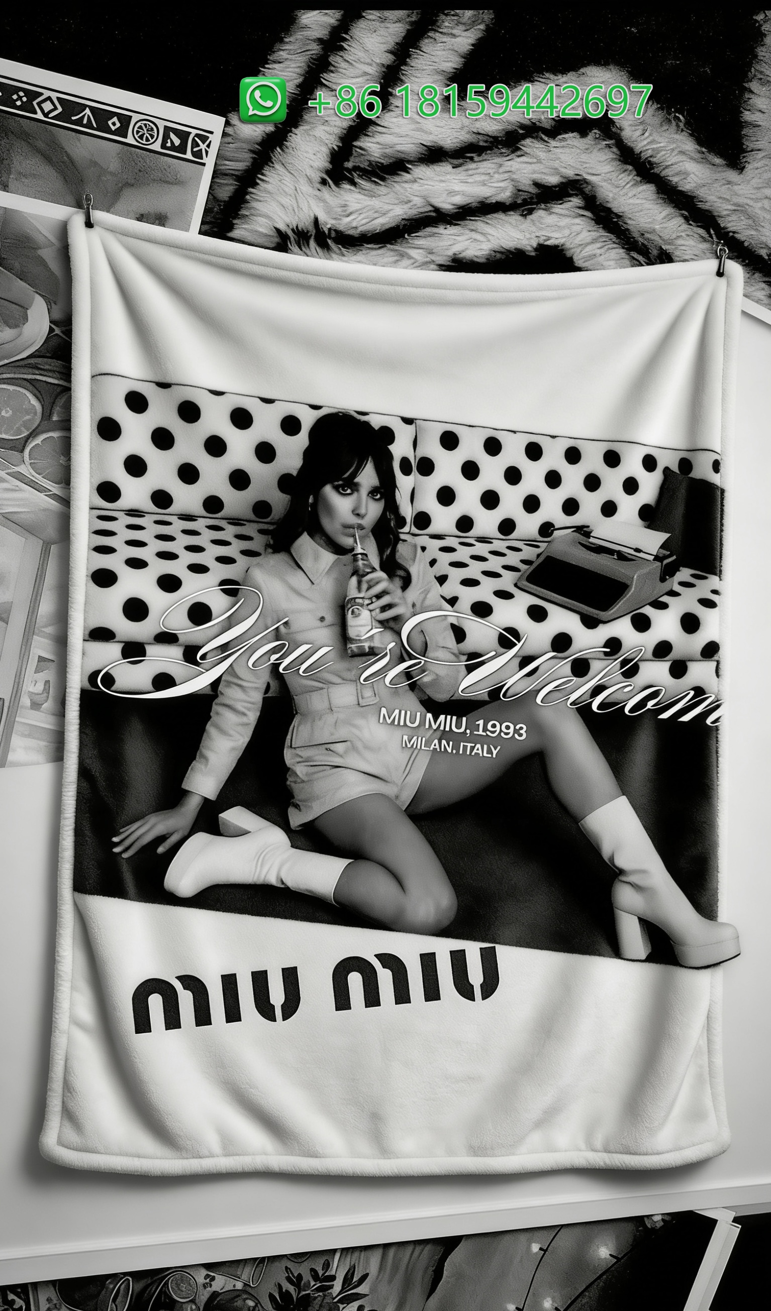 Miumiu Throw Blankets